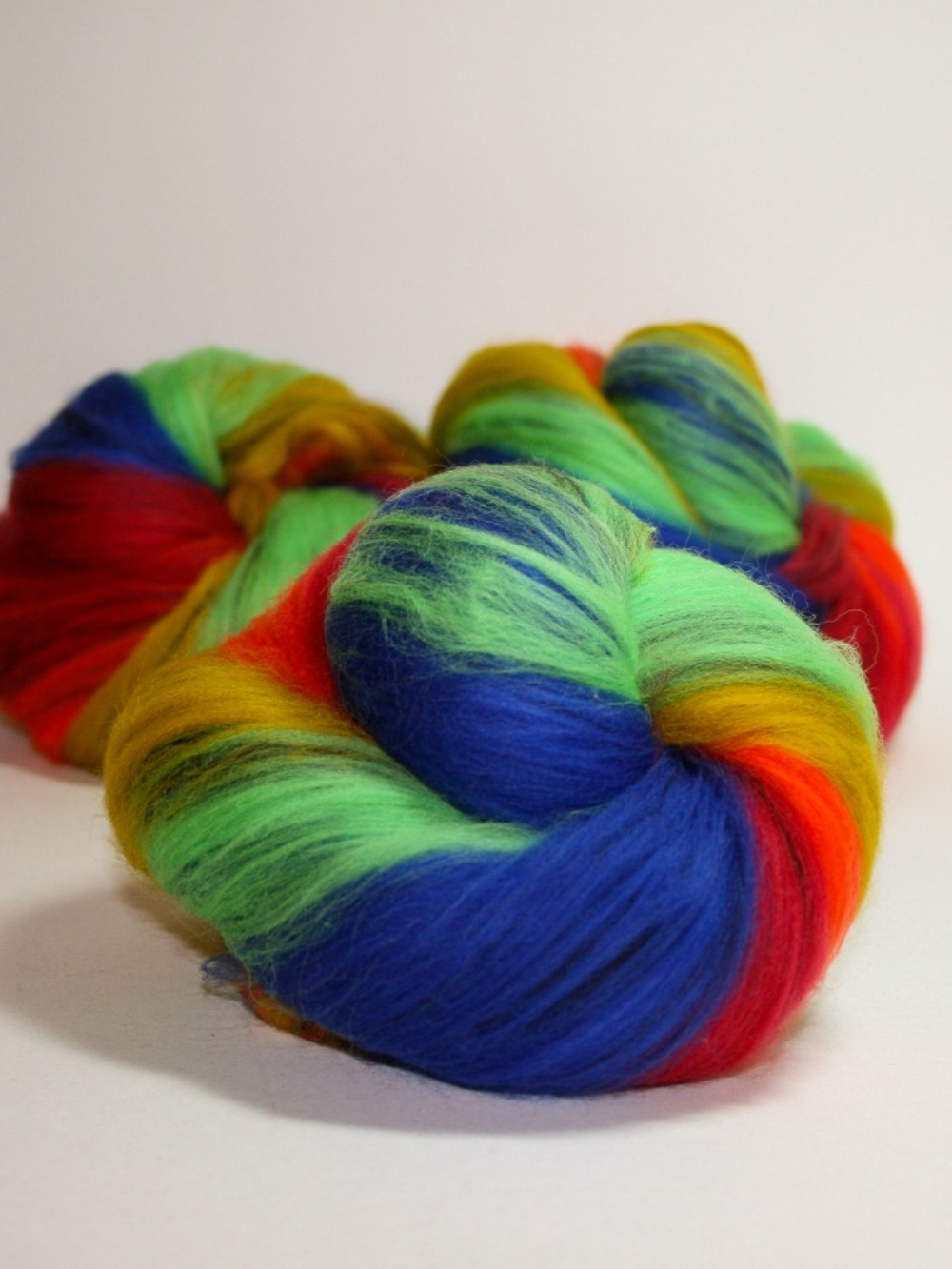 Rainbow Merino Wool Handcarded Fiber Art Batts Spinning Weaving Nuno Felting